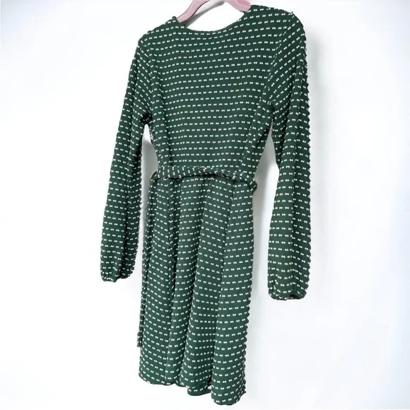 Maeve by Anthropologie ~ Malta green V-neck Lined Long Sleeve Dress | Sz Medium - Picture 3 of 12